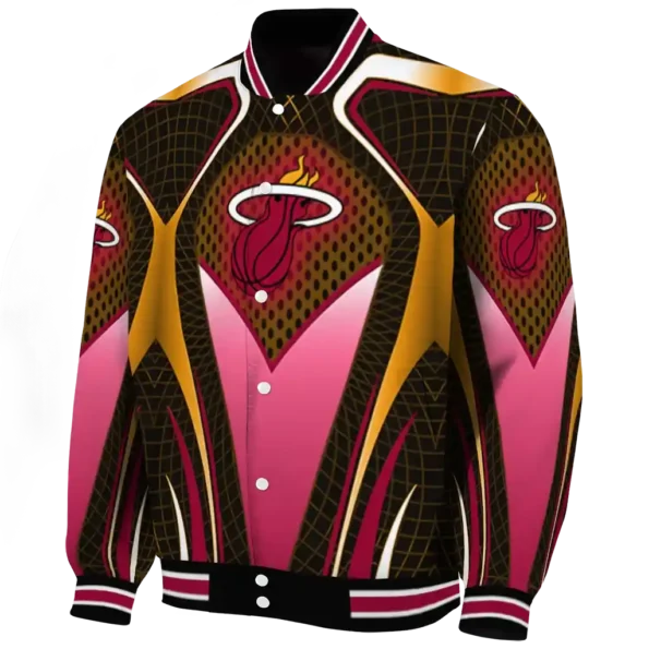 custom miami heat mesh chest black varsity jacket best selling.webp