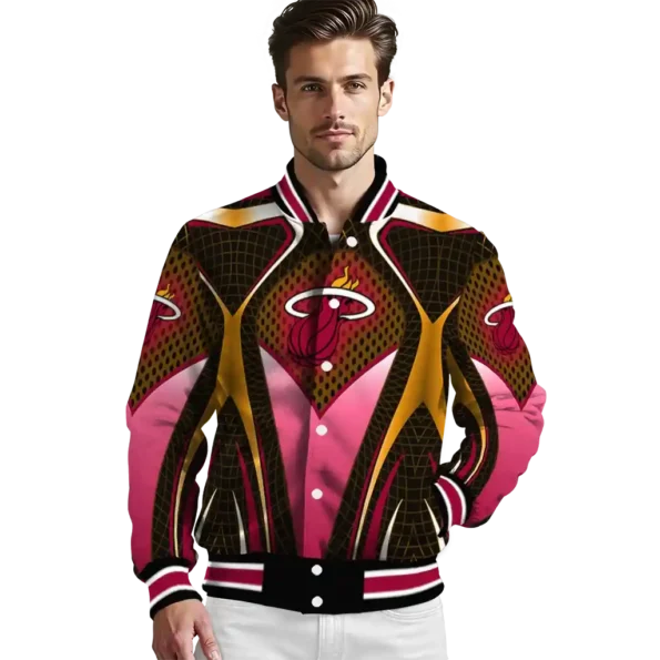 custom miami heat mesh chest black varsity jacket high quality.webp