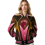 custom miami heat mesh chest black varsity jacket best selling.webp