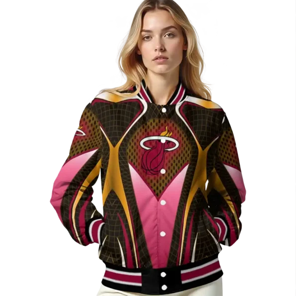 custom miami heat mesh chest black varsity jacket latest model.webp