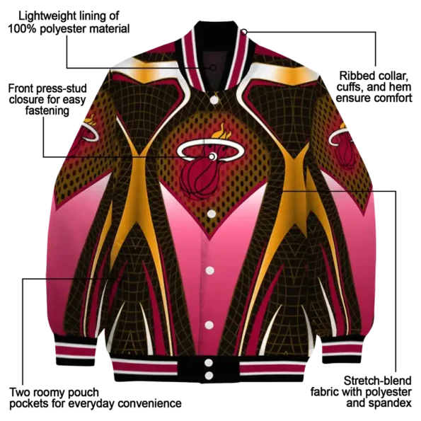 custom miami heat mesh chest black varsity jacket new arrival.webp