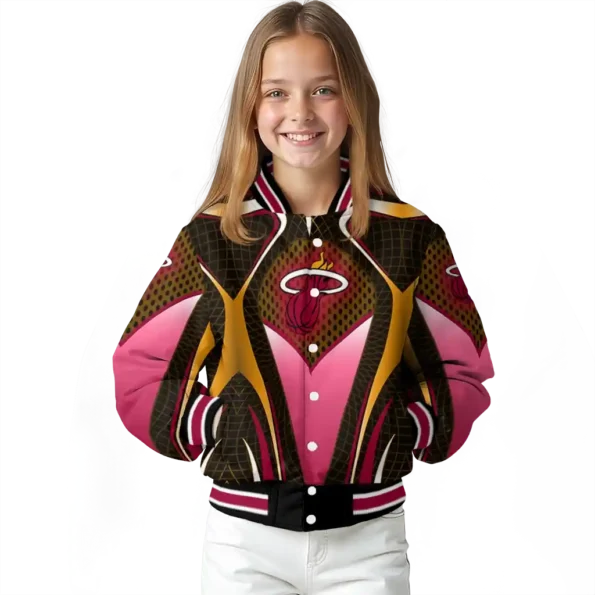 custom miami heat mesh chest black varsity jacket top rated.webp