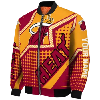 custom miami heat star burst red bomber jacket best selling