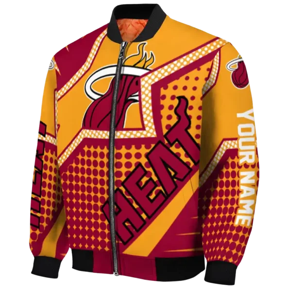 custom miami heat star burst red bomber jacket best selling