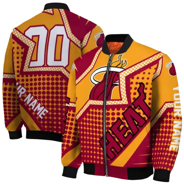 custom miami heat star burst red bomber jacket fashion forward