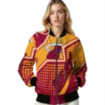 custom miami heat star burst red bomber jacket best selling