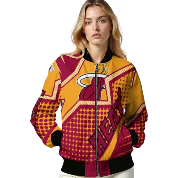 custom miami heat star burst red bomber jacket latest model