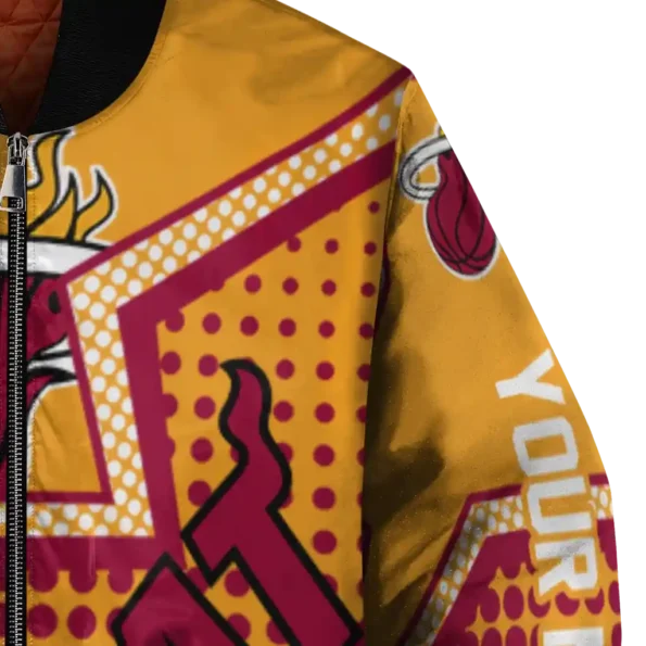 custom miami heat star burst red bomber jacket premium grade