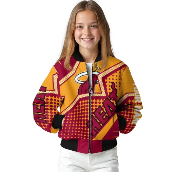 custom miami heat star burst red bomber jacket top rated