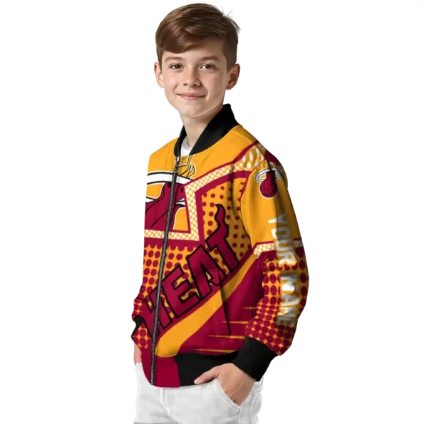 custom miami heat star burst red bomber jacket trendy