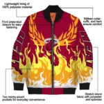 custom miami heat winged blaze red white bomber jacket best selling