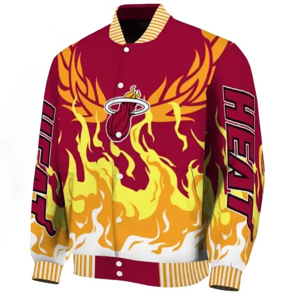 custom miami heat winged blaze red white varsity jacket best selling.webp