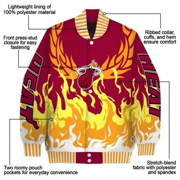 custom miami heat winged blaze red white varsity jacket new arrival.webp