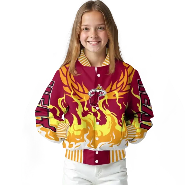 custom miami heat winged blaze red white varsity jacket top rated.webp