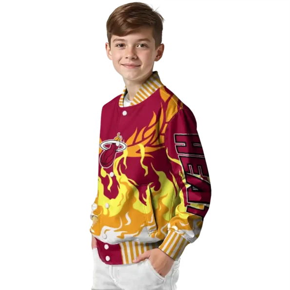 custom miami heat winged blaze red white varsity jacket trendy.webp