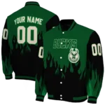 custom milwaukee bucks flame border green black varsity jacket best selling.webp