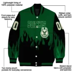custom milwaukee bucks flame border green black varsity jacket best selling.webp