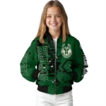 custom milwaukee bucks hexagon cluster green black bomber jacket best selling