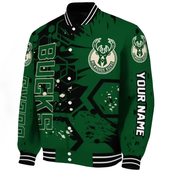 custom milwaukee bucks hexagon cluster green black varsity jacket best selling.webp