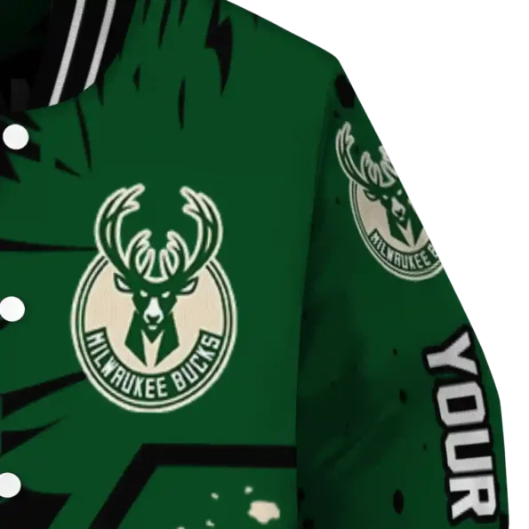 custom milwaukee bucks hexagon cluster green black varsity jacket premium grade.webp