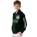 custom milwaukee bucks hexagon mesh green black bomber jacket best selling
