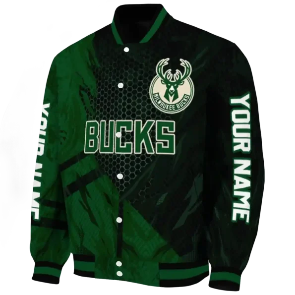 custom milwaukee bucks hexagon mesh green black varsity jacket best selling.webp