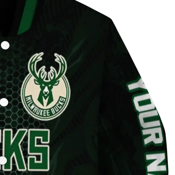 custom milwaukee bucks hexagon mesh green black varsity jacket premium grade.webp