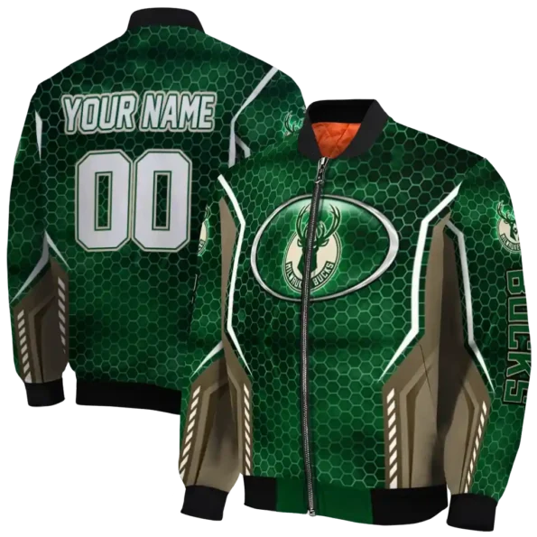 custom milwaukee bucks power plate green bomber jacket fashion forward
