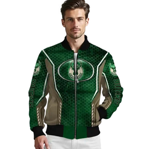 custom milwaukee bucks power plate green bomber jacket high quality