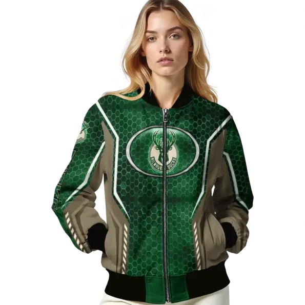 custom milwaukee bucks power plate green bomber jacket latest model