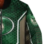 custom milwaukee bucks power plate green bomber jacket best selling