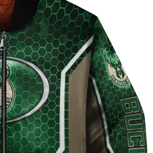 custom milwaukee bucks power plate green bomber jacket premium grade