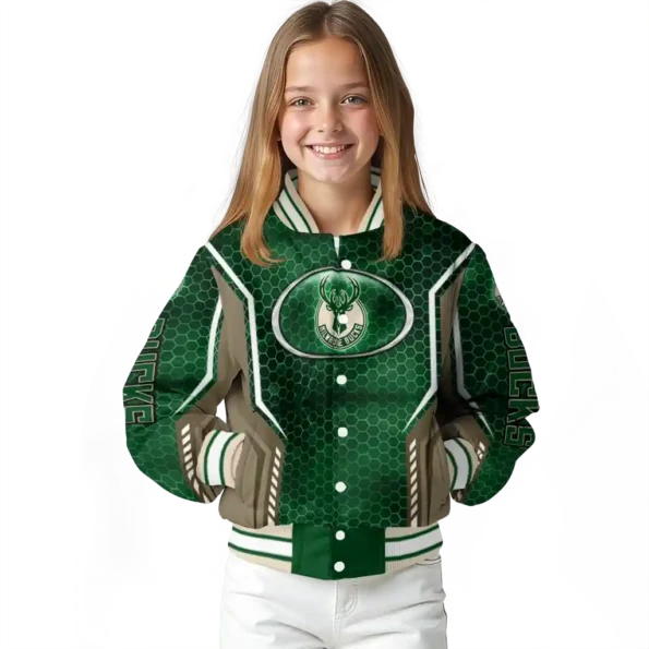 custom milwaukee bucks power plate green varsity jacket top rated.webp