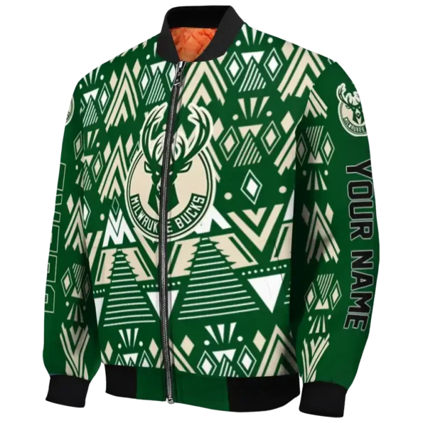 custom milwaukee bucks pyramid shapes green bomber jacket best selling