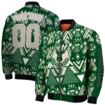 custom milwaukee bucks pyramid shapes green bomber jacket best selling