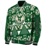 custom milwaukee bucks pyramid shapes green varsity jacket best selling.webp