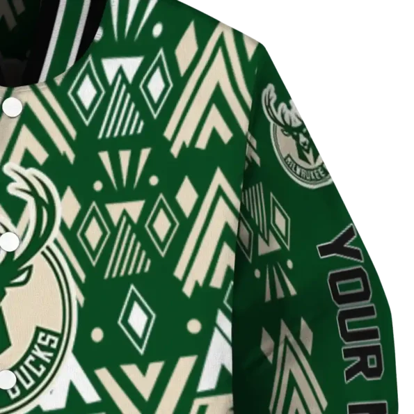 custom milwaukee bucks pyramid shapes green varsity jacket premium grade.webp