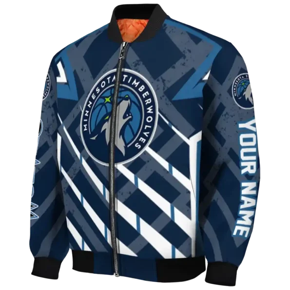 custom minnesota timberwolves chevron angles midnight blue bomber jacket best selling