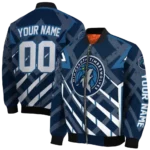 custom minnesota timberwolves chevron angles midnight blue bomber jacket best selling