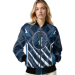 custom minnesota timberwolves chevron angles midnight blue bomber jacket best selling