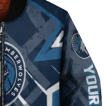 custom minnesota timberwolves chevron angles midnight blue bomber jacket best selling