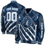 custom minnesota timberwolves chevron angles midnight blue varsity jacket best selling.webp