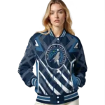 custom minnesota timberwolves chevron angles midnight blue varsity jacket best selling.webp