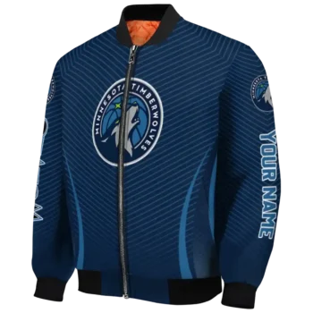 custom minnesota timberwolves chevron arrow midnight blue bomber jacket best selling