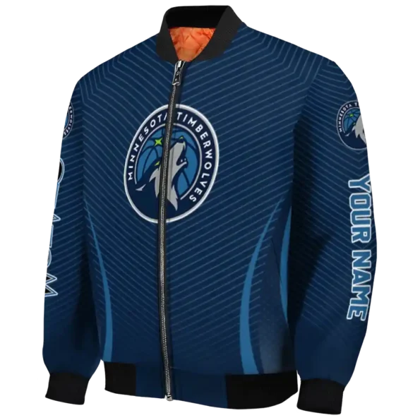custom minnesota timberwolves chevron arrow midnight blue bomber jacket best selling