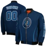 custom minnesota timberwolves chevron arrow midnight blue bomber jacket best selling