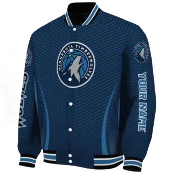 custom minnesota timberwolves chevron arrow midnight blue varsity jacket best selling.webp