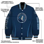 custom minnesota timberwolves chevron arrow midnight blue varsity jacket best selling.webp