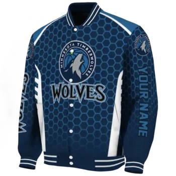 custom minnesota timberwolves hexagon grid midnight blue varsity jacket best selling.webp