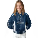 custom minnesota timberwolves hexagon grid midnight blue varsity jacket best selling.webp